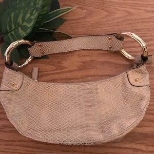 MONDANI Gold & Cream Snakeskin Bag